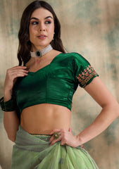 Womens Fashion Ethnic Pista Green Color Sarees-MLSHWSA1616PSG0ONE