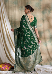 Womens Fashion Ethnic Green Color Sarees-MLSHWSA1587GRN0ONE