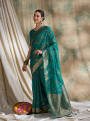Womens Fashion Ethnic Blue Color Sarees-MLSHWSA1589BLU0ONE