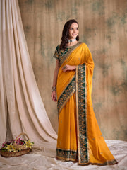 Womens Fashion Ethnic Mustard Color Sarees-MLSHWSA1563MUS0ONE