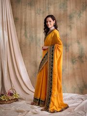 Womens Fashion Ethnic Mustard Color Sarees-MLSHWSA1563MUS0ONE