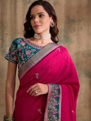 Womens Fashion Ethnic Pink Color Sarees-MLSHWSA1567PNK0ONE
