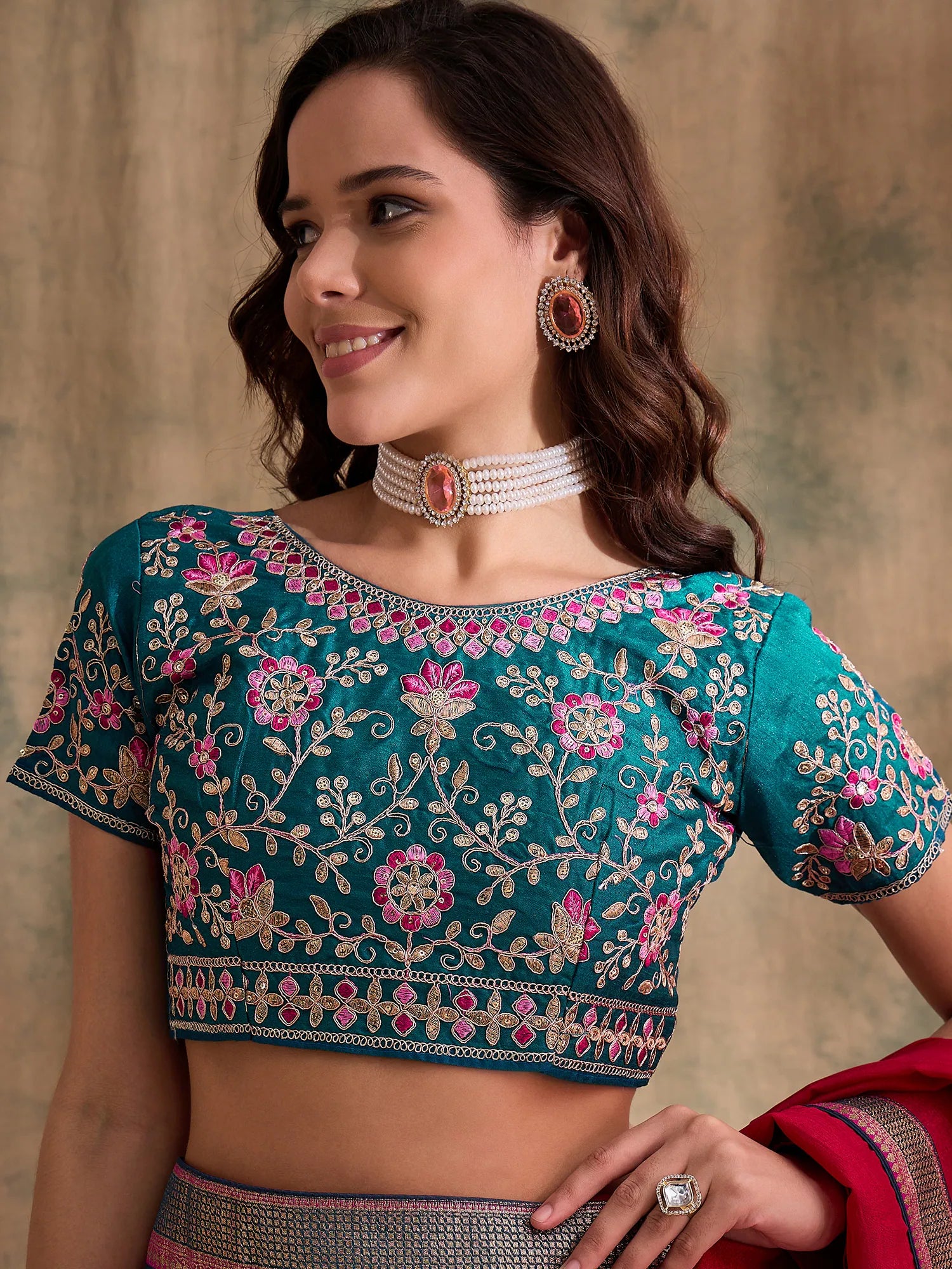 Traditional Pink Embroidered Saree | Premium Indian Designer Wear
