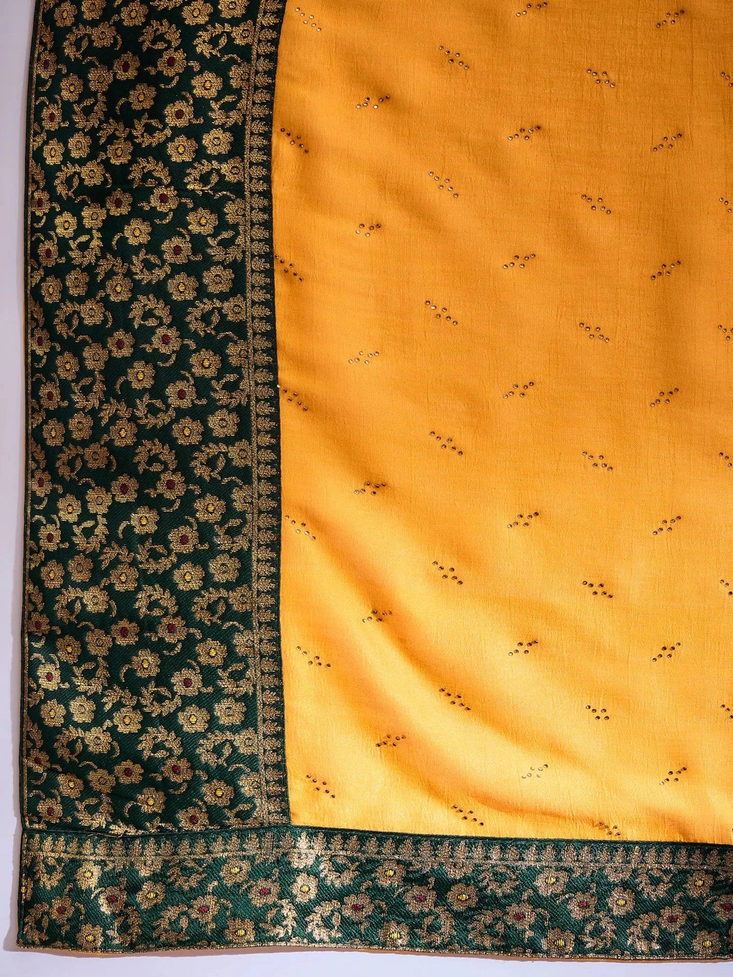 Gold Woven Polyester Saree | Banarasi Style