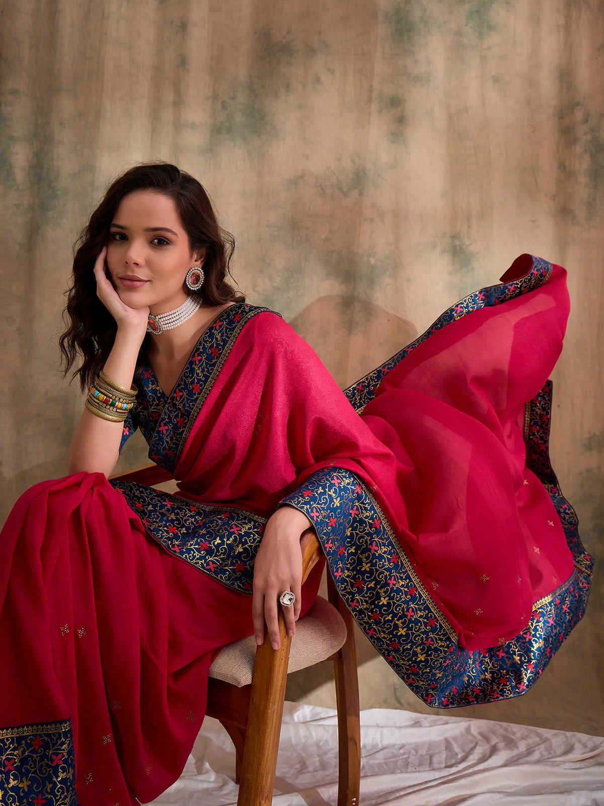 Womens Fashion Ethnic Pink Color Sarees-MLSHWSA1575PNK0ONE