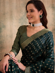 Womens Fashion Ethnic Green Color Sarees-MLSHWSA1545GRN0ONE