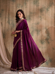 Womens Fashion Ethnic Purple Color Sarees-MLSHWSA1555PUP0ONE