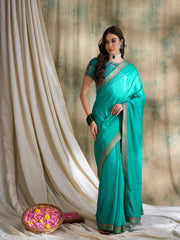 Womens Fashion Ethnic Sea Green Color Sarees-MLSHWSA1557SGR0ONE