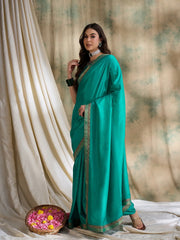 Womens Fashion Ethnic Sea Green Color Sarees-MLSHWSA1557SGR0ONE