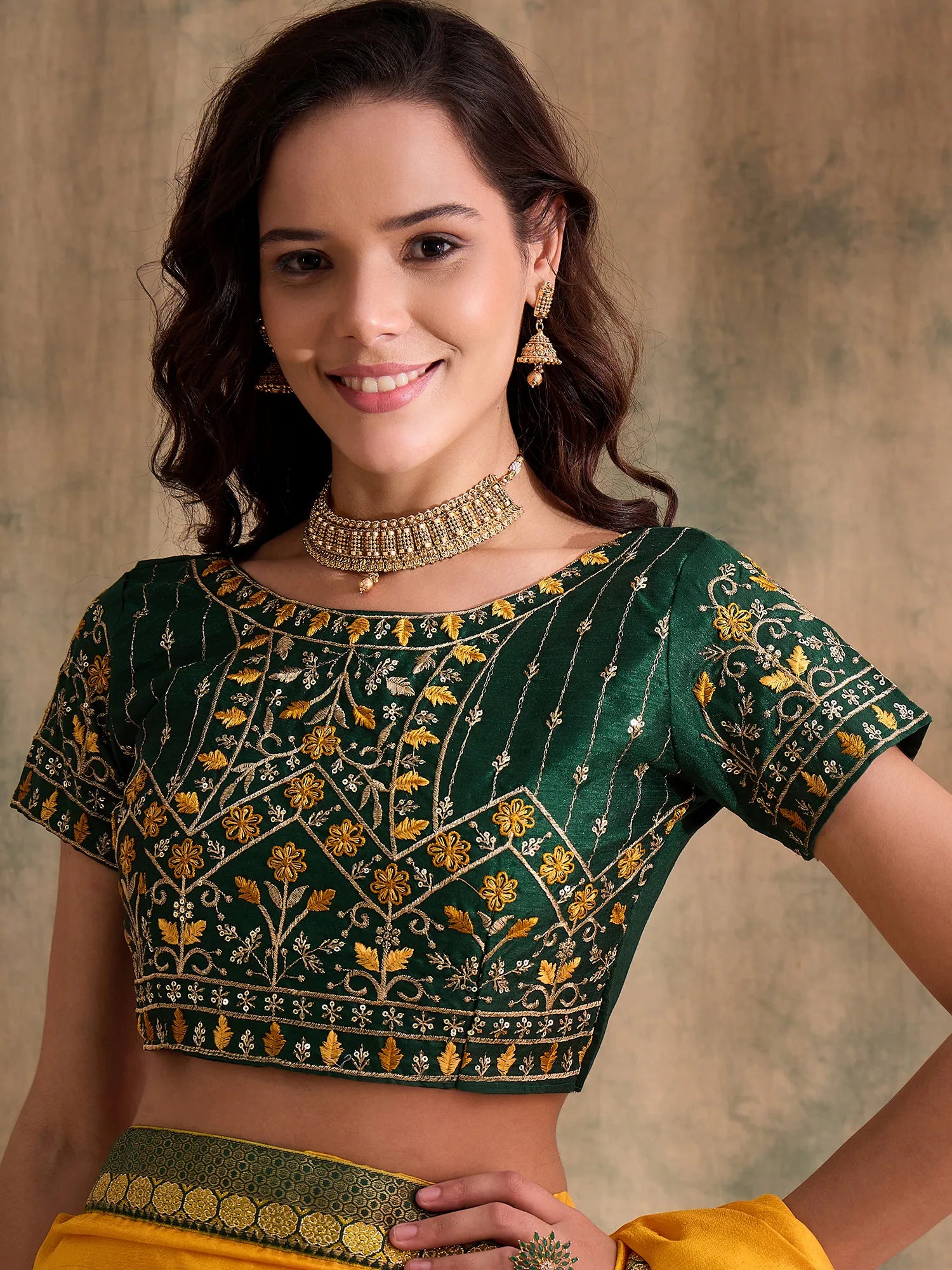 Yellow Embroidered Saree | Handcrafted Designer Sarees India