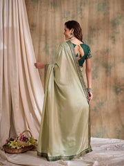 Womens Fashion Ethnic Pista Green Color Sarees-MLSHWSA1560PSG0ONE