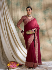 Womens Fashion Ethnic Red Color Sarees-MLSHWSA1578RED0ONE