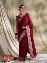 Womens Fashion Ethnic Red Color Sarees-MLSHWSA1578RED0ONE