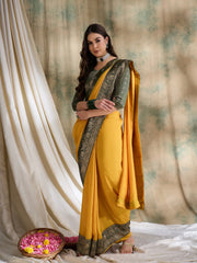 Womens Fashion Ethnic Yellow Color Sarees-MLSHWSA1579YLW0ONE