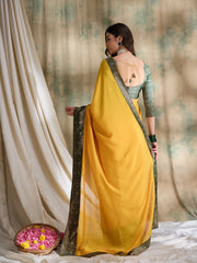 Womens Fashion Ethnic Yellow Color Sarees-MLSHWSA1579YLW0ONE