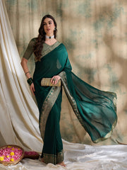 Womens Fashion Ethnic Green Color Sarees-MLSHWSA1583GRN0ONE