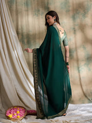 Womens Fashion Ethnic Green Color Sarees-MLSHWSA1583GRN0ONE