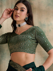 Womens Fashion Ethnic Green Color Sarees-MLSHWSA1583GRN0ONE