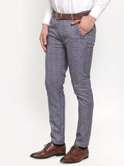 Indian Needle Men's Blue Checked Formal