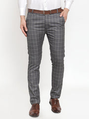 Indian Needle Men's Checked Formal Trousers