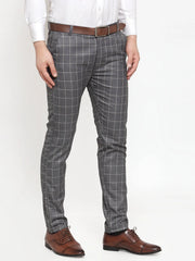 Indian Needle Men's Checked Formal Trousers