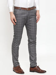 Indian Needle Men's Checked Formal Trousers