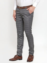 Indian Needle Men's Checked Formal Trousers