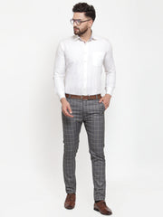 Indian Needle Men's Checked Formal Trousers