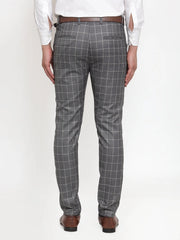 Indian Needle Men's Checked Formal Trousers