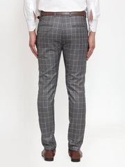Indian Needle Men's Checked Formal Trousers