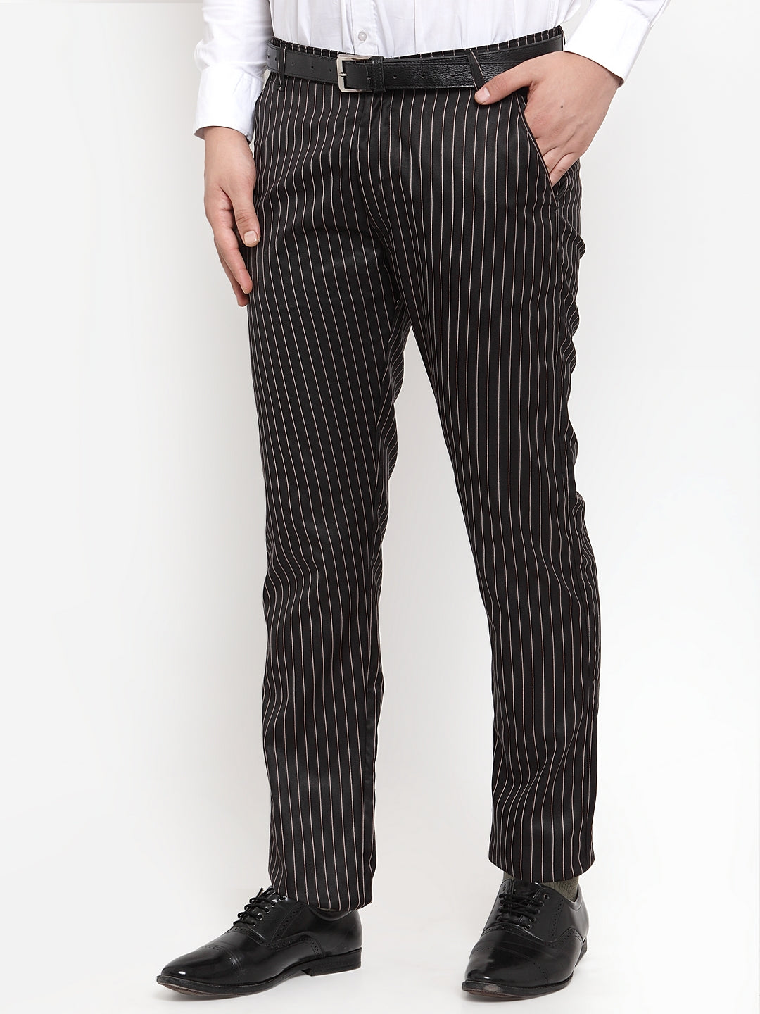 Dark Beige Formal Trousers | Jainish Tapered Fit Cotton Pants