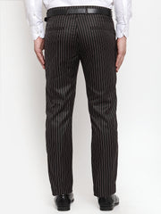 Jainish Men's Dark-Beige Tapered Fit Formal Trousers