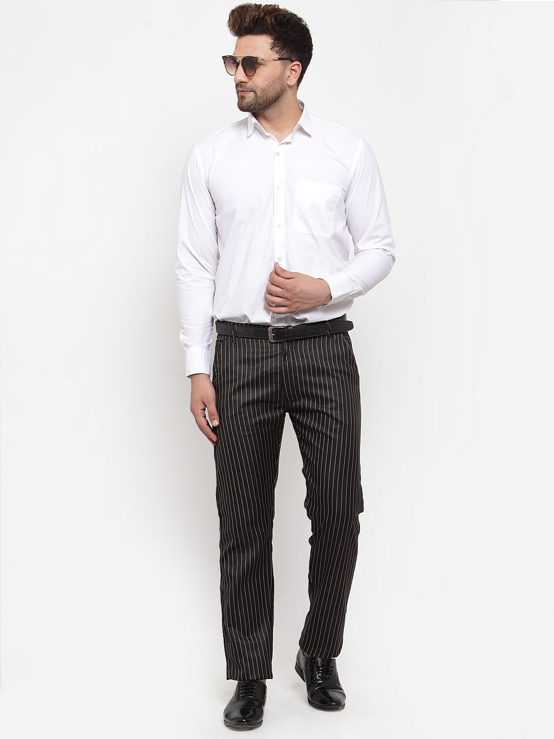 Dark Beige Formal Trousers | Jainish Tapered Fit Cotton Pants