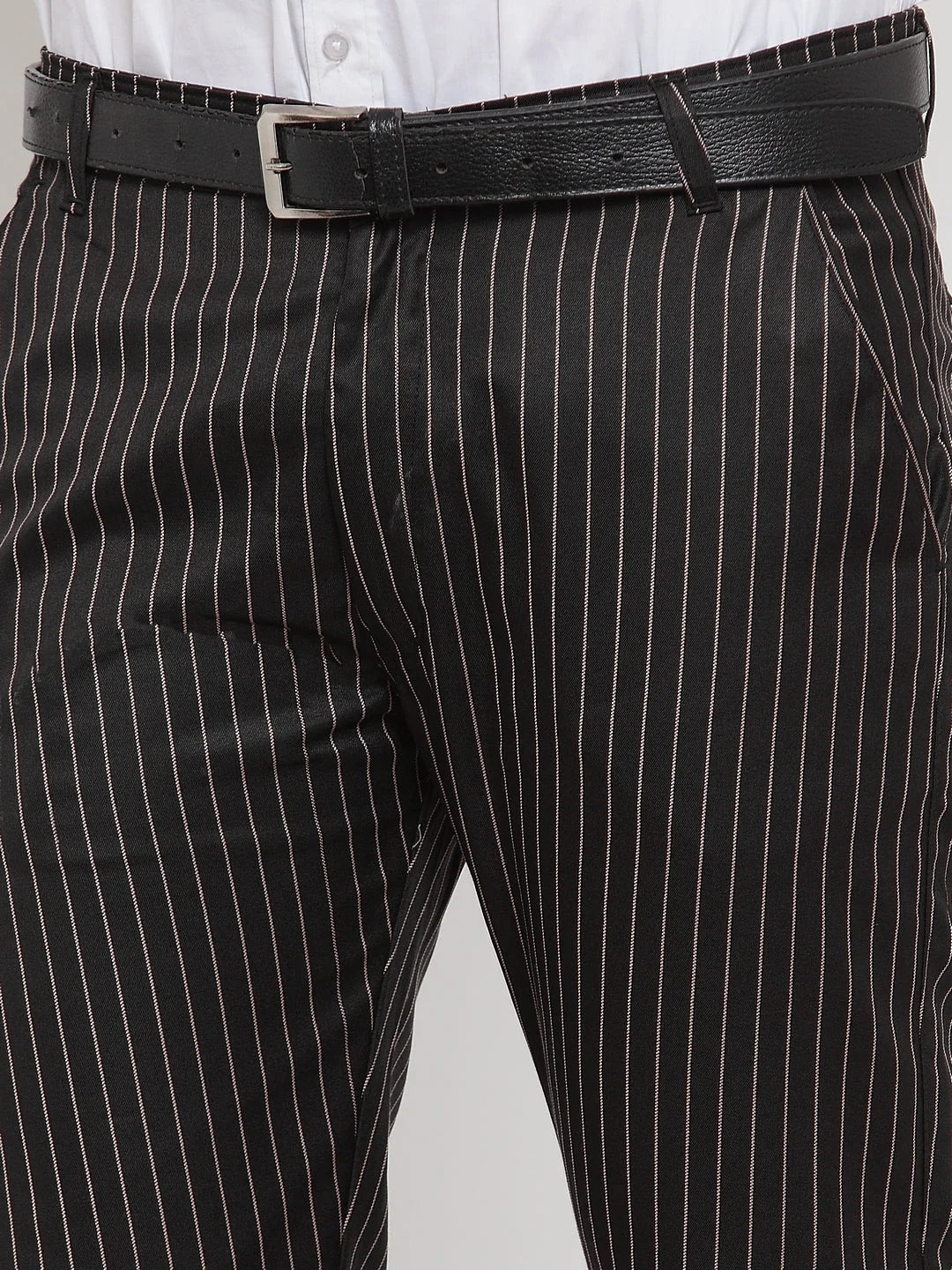 Dark Beige Formal Trousers | Jainish Tapered Fit Cotton Pants