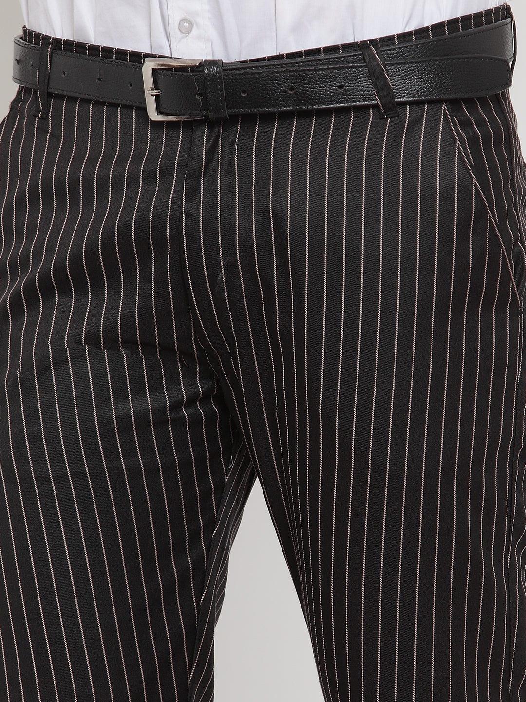 Dark Beige Formal Trousers | Jainish Tapered Fit Cotton Pants