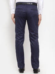 Indian Needle Men's Grey Solid Formal Trousers