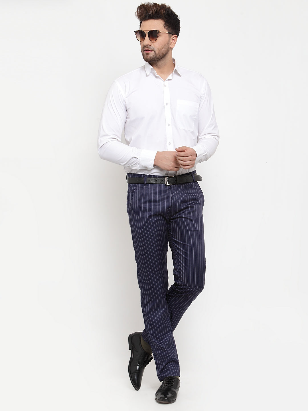 Indian Needle Grey Formal Trousers - Classic Cotton Pants for Men