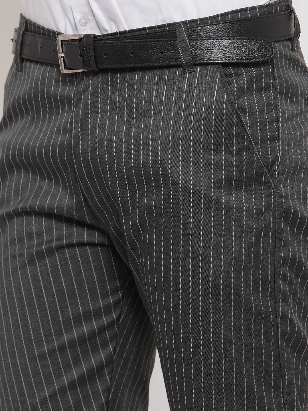 Jainish Grey Formal Trousers - Mens Cotton Pants for Office