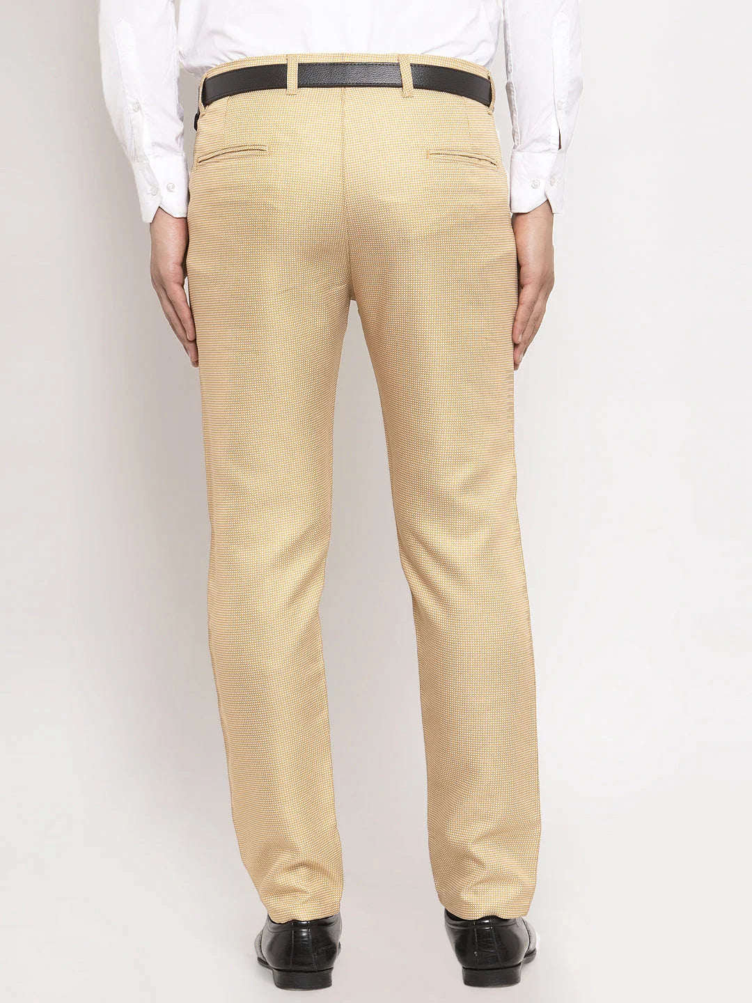 Indian Needle Gold Polka Dot Formal Trousers - Cotton Pants