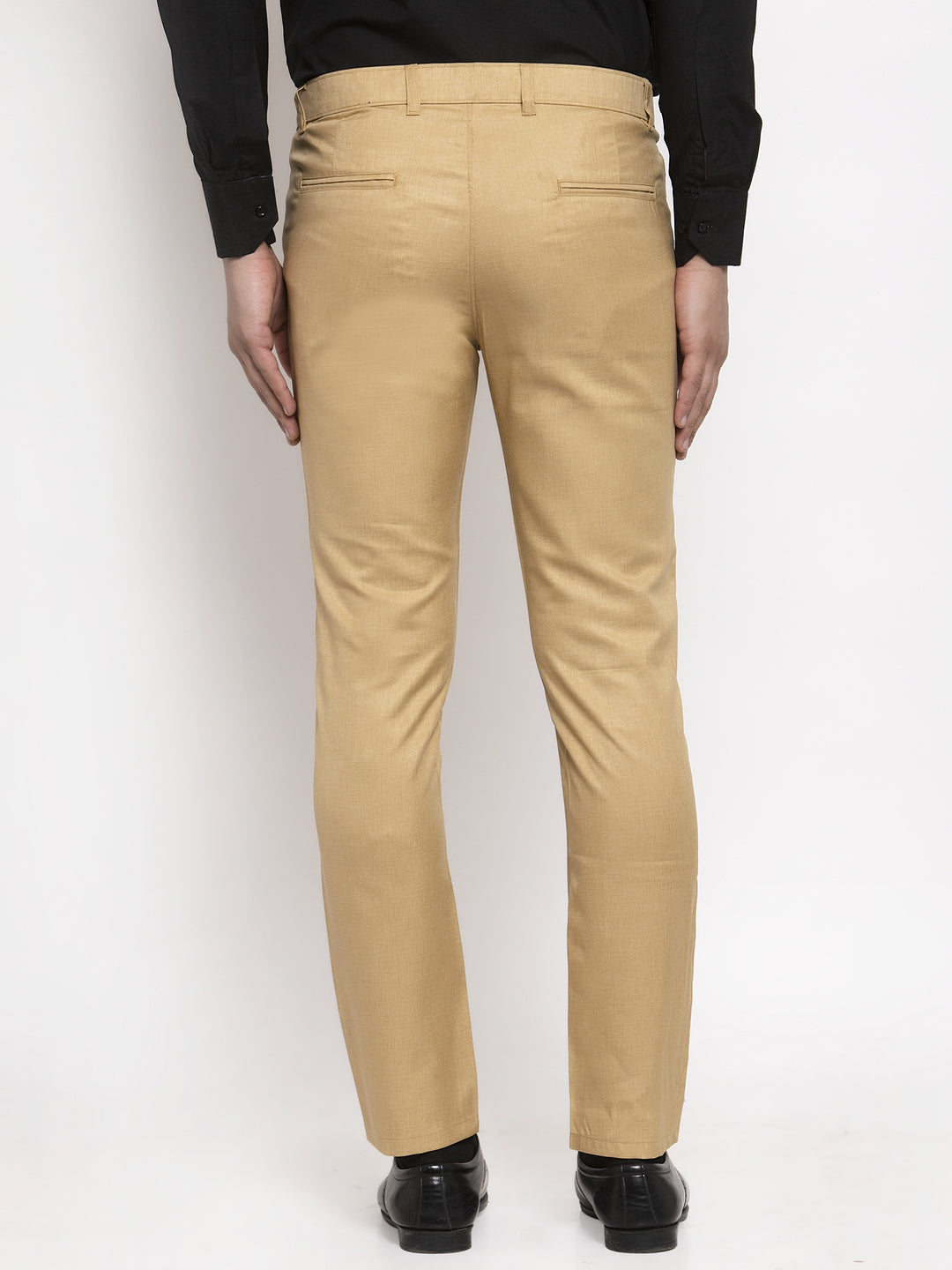 Jainish Men's Olive Formal Trousers | Tapered Cotton Pants
