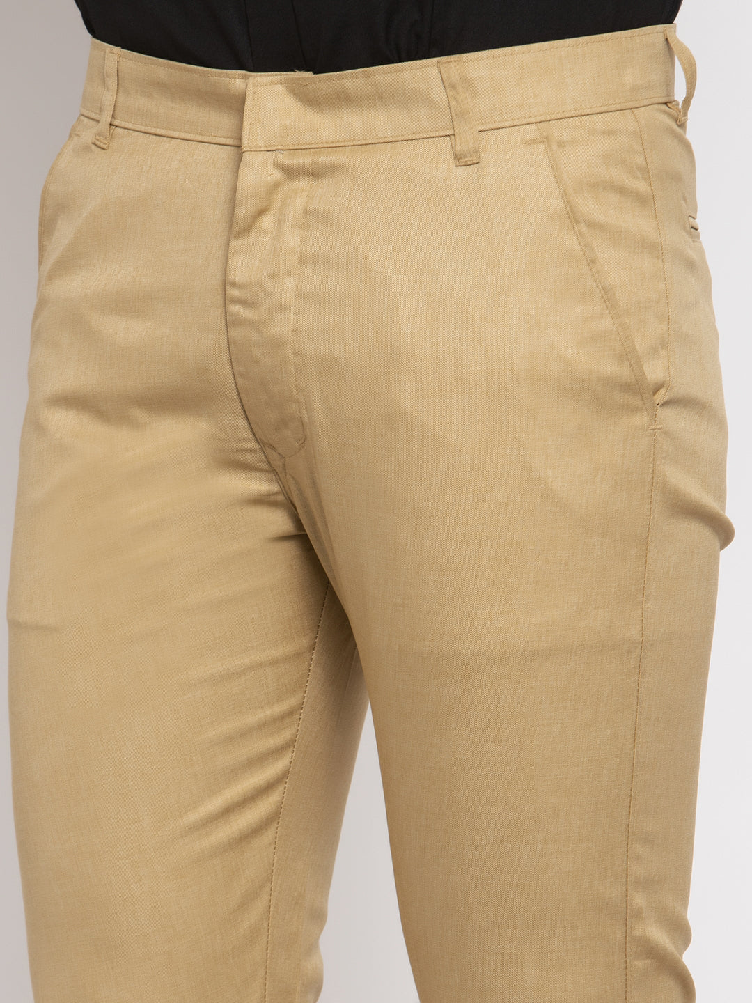Jainish Men's Olive Formal Trousers | Tapered Cotton Pants
