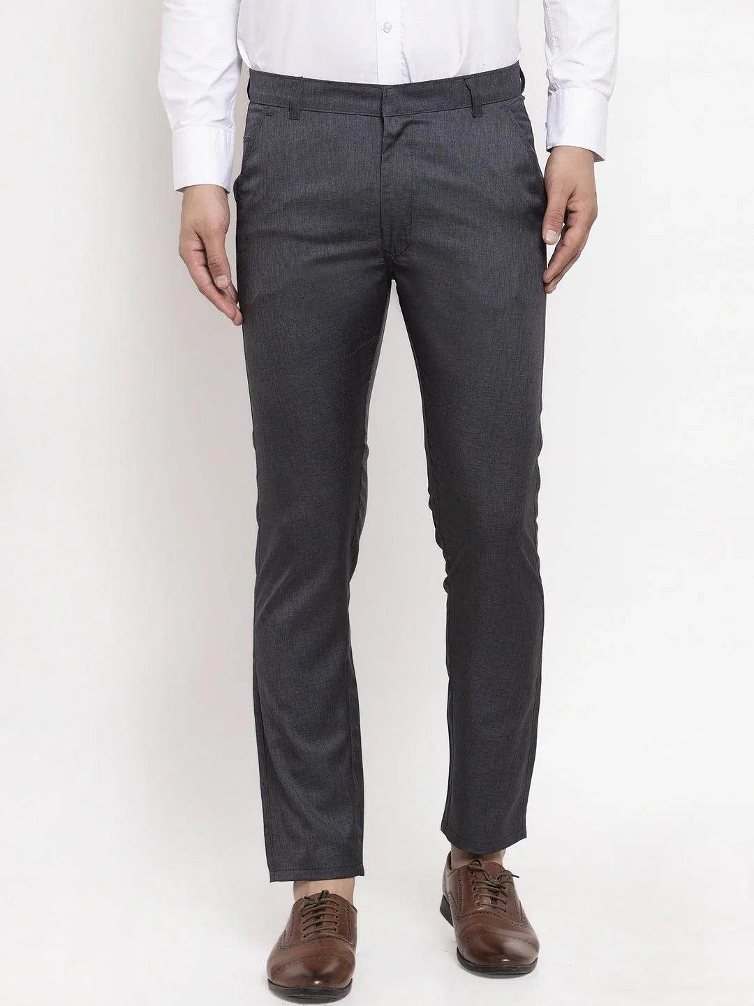 Black Formal Trousers for Men - Cotton Pants by Indian Needle