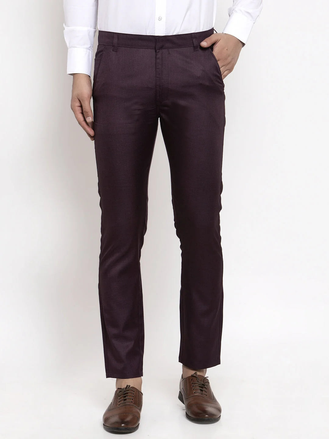 Purple Formal Trousers - Mens Cotton Pants | Indian Needle