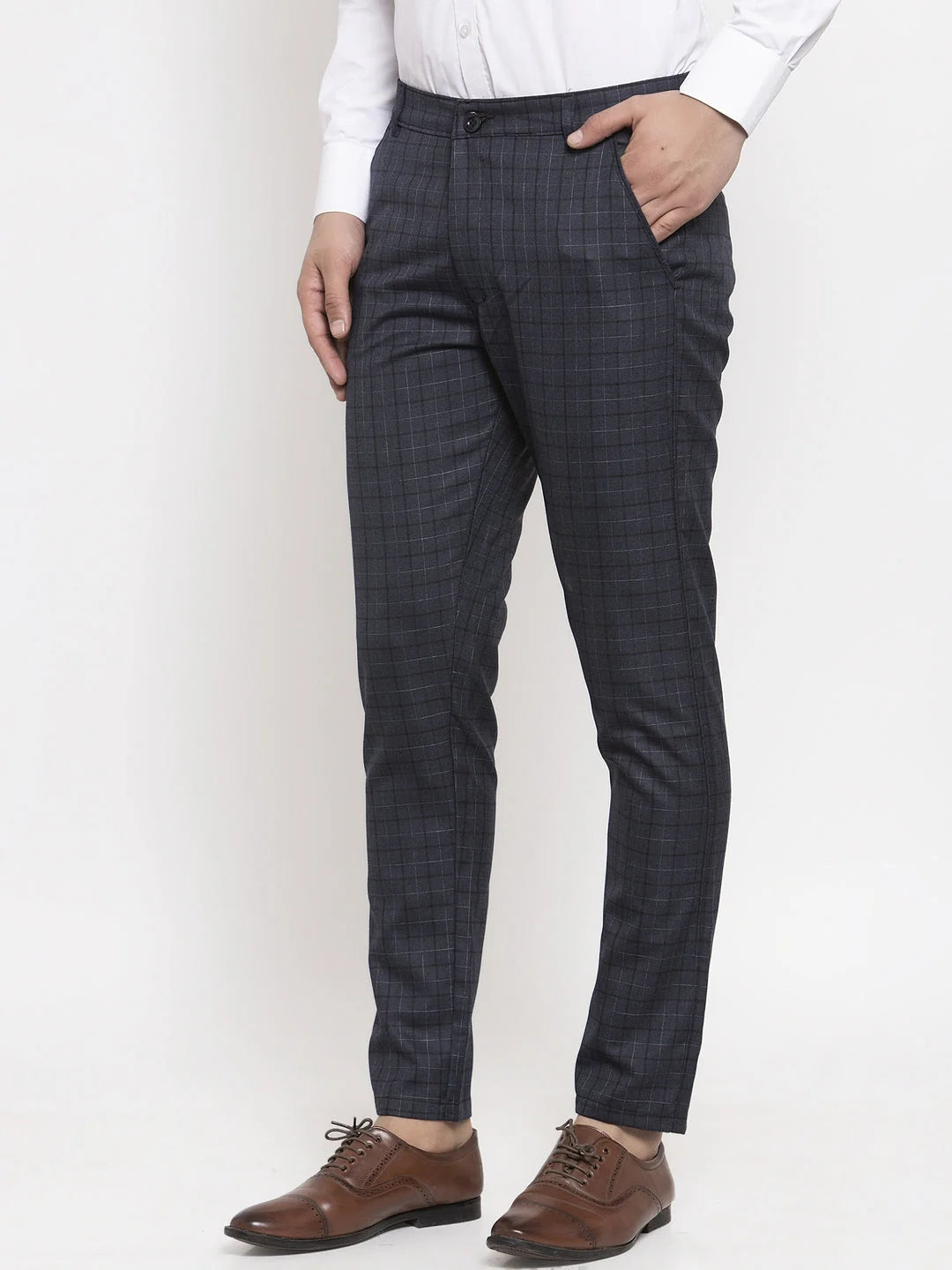 Black Cotton Formal Trousers - Indian Needle Menswear
