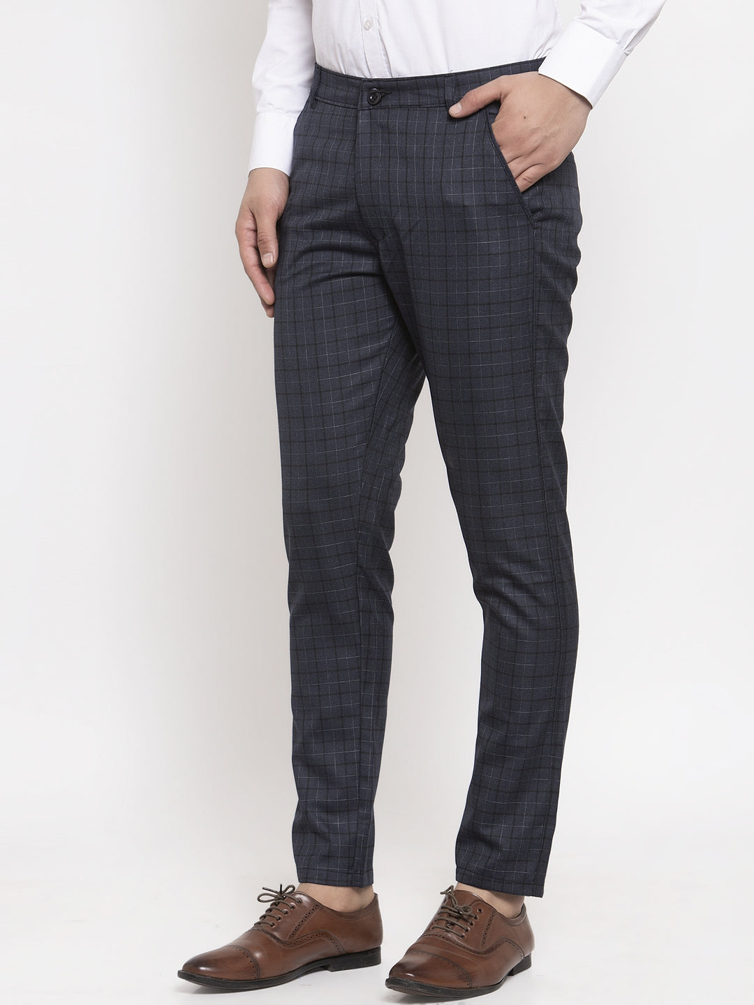 Black Cotton Formal Trousers - Indian Needle Menswear