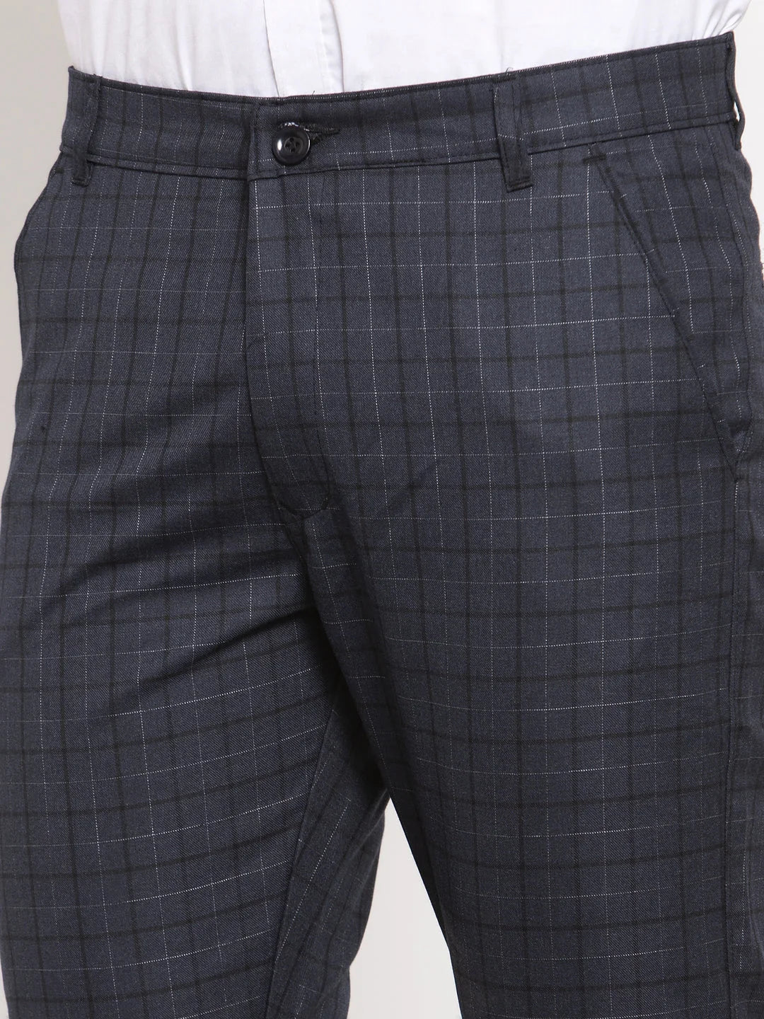 Black Cotton Formal Trousers - Indian Needle Menswear