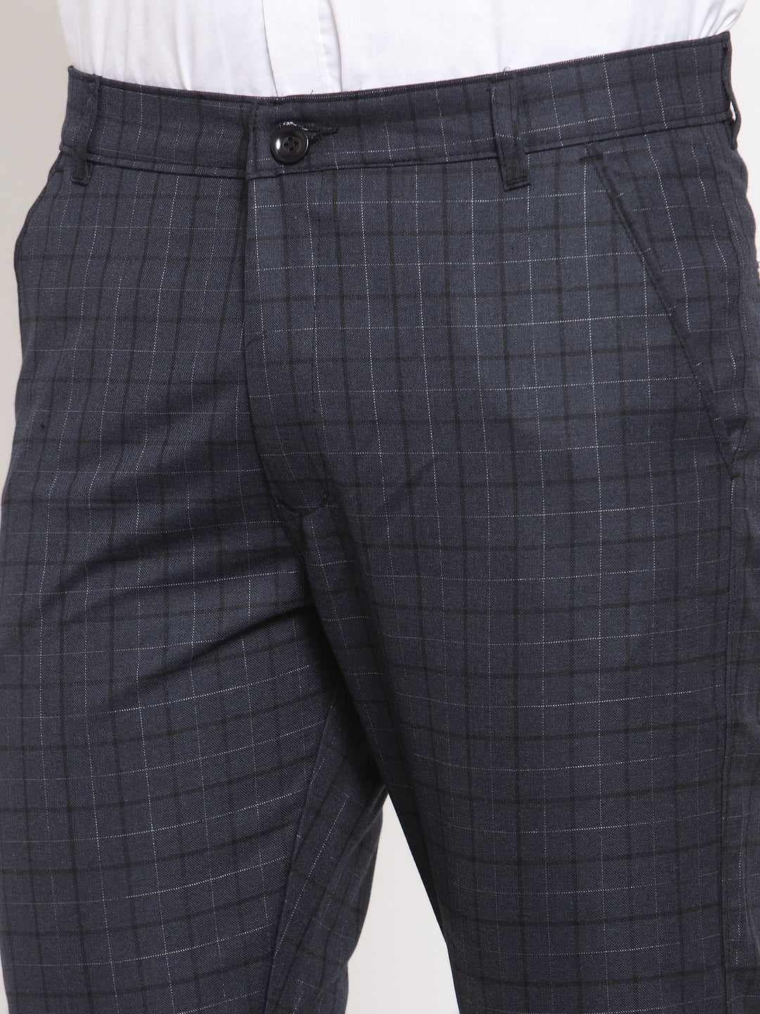Black Cotton Formal Trousers - Indian Needle Menswear