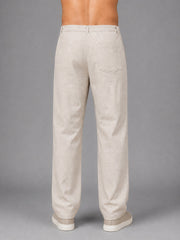 Linen Relaxed-Fit Regular Trousers for Men ( J-GP 308Beige )