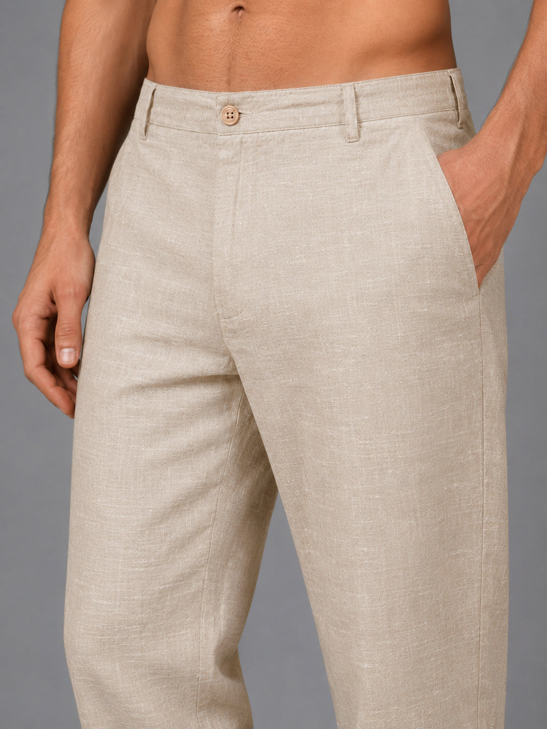 DesiQlo Men Trousers & Pants - Beige