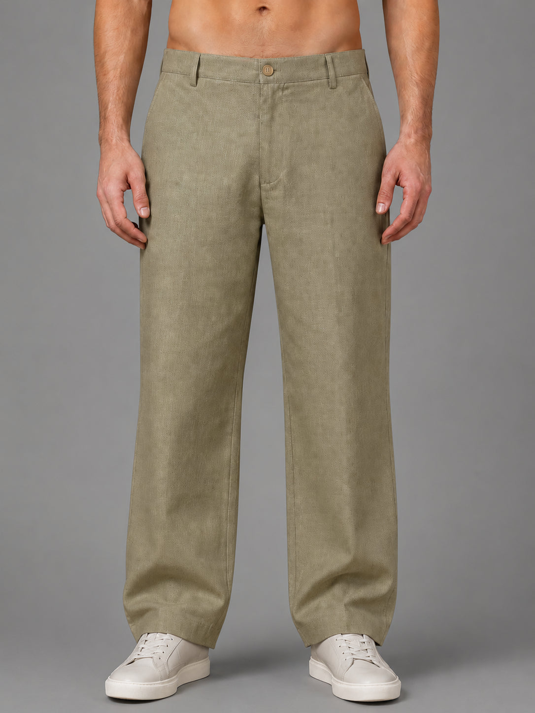 Linen Relaxed-Fit Regular Trousers for Men ( J-GP 308Pista )
